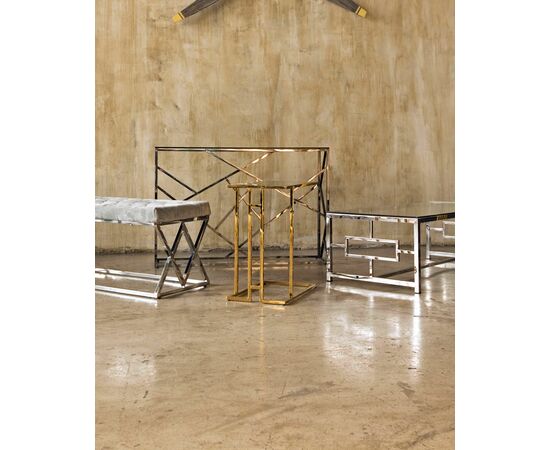 Банкетка ИНСИГНИЯ велюр серый сталь серебро, изображение 5 | Интернет магазин мебели и декора LifeDekor