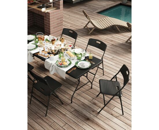 Стол складной чемодан пластиковый Кейт 180 коричневый, изображение 5 | Интернет магазин мебели и декора LifeDekor