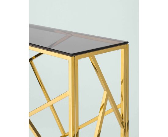 Консоль АРТ ДЕКО 115*30 золото стекло smoke, изображение 11 | Интернет магазин мебели и декора LifeDekor