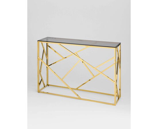 Консоль АРТ ДЕКО 115*30 золото стекло smoke, изображение 2 | Интернет магазин мебели и декора LifeDekor