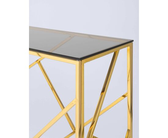 Консоль АРТ ДЕКО 120х40 золото стекло smoke, изображение 4 | Интернет магазин мебели и декора LifeDekor