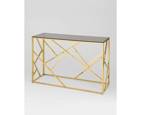Консоль АРТ ДЕКО 120х40 золото стекло smoke, изображение 2 | Интернет магазин мебели и декора LifeDekor