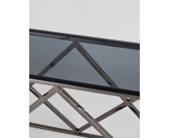 Консоль ИНСИГНИЯ 115*30 сталь темный хром стекло smoke, изображение 7 | Интернет магазин мебели и декора LifeDekor