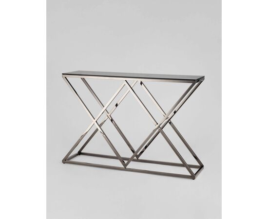 Консоль ИНСИГНИЯ 115*30 сталь темный хром стекло smoke, изображение 2 | Интернет магазин мебели и декора LifeDekor