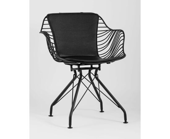 Кресло Thomas черное с черной подушкой, изображение 2 | Интернет магазин мебели и декора LifeDekor