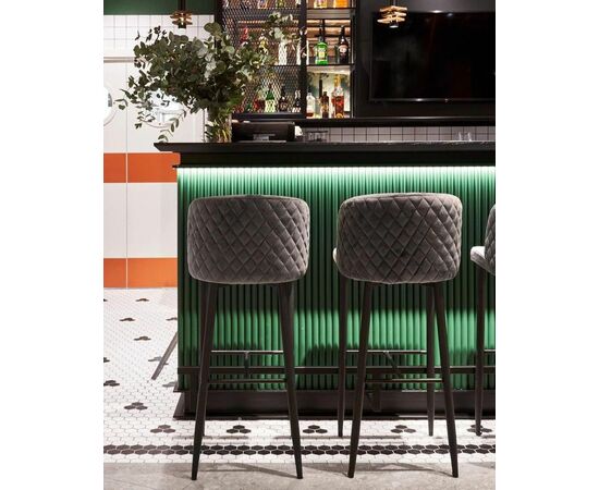 Стул барный Оскар велюр серый, изображение 4 | Интернет магазин мебели и декора LifeDekor