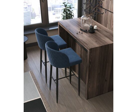 Стул барный Оскар велюр сине-зеленый, изображение 4 | Интернет магазин мебели и декора LifeDekor