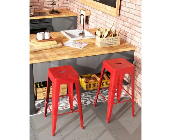 Стул барный TOLIX красный глянцевый, изображение 4 | Интернет магазин мебели и декора LifeDekor