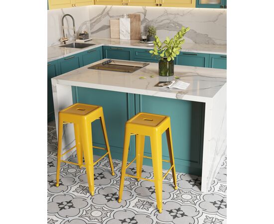 Стул барный TOLIX желтый глянцевый, изображение 4 | Интернет магазин мебели и декора LifeDekor