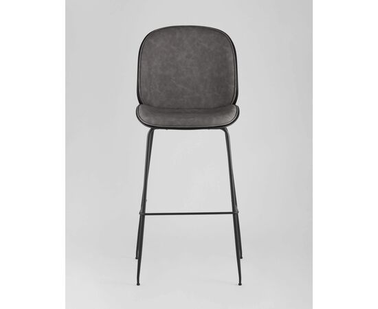 Стул барный Beetle PU со спинкой серый, изображение 3 | Интернет магазин мебели и декора LifeDekor