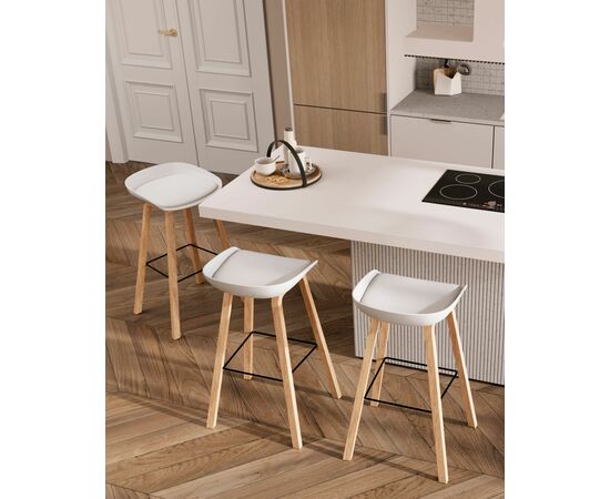 Стул барный LIBRA SOFT БЕЛЫЙ, изображение 3 | Интернет магазин мебели и декора LifeDekor