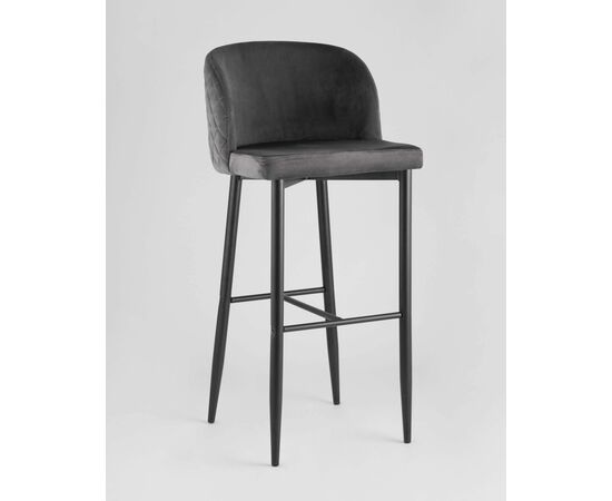 Стул барный Оскар велюр серый, изображение 2 | Интернет магазин мебели и декора LifeDekor