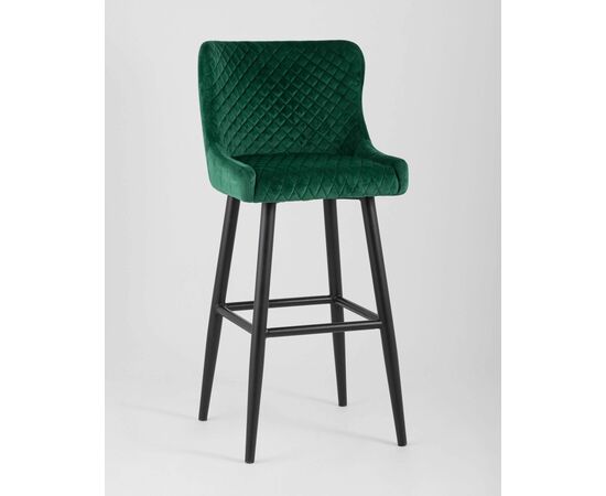 Стул барный Ститч велюр изумрудный, изображение 2 | Интернет магазин мебели и декора LifeDekor