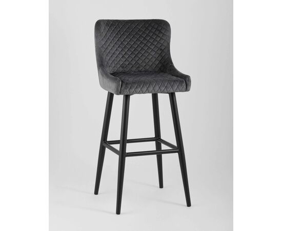 Стул барный Ститч велюр серый, изображение 2 | Интернет магазин мебели и декора LifeDekor