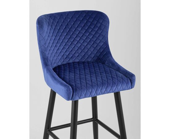 Стул барный Ститч велюр синий, изображение 8 | Интернет магазин мебели и декора LifeDekor