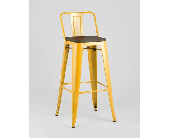 Стул барный TOLIX WOOD со спинкой желтый, изображение 2 | Интернет магазин мебели и декора LifeDekor