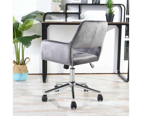 Кресло офисное Ross велюр серый, изображение 3 | Интернет магазин мебели и декора LifeDekor
