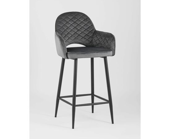 Стул полубарный Венера диамант велюр серый, изображение 2 | Интернет магазин мебели и декора LifeDekor