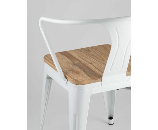 Стул TOLIX ARM WOOD с подлокотниками белый, изображение 7 | Интернет магазин мебели и декора LifeDekor