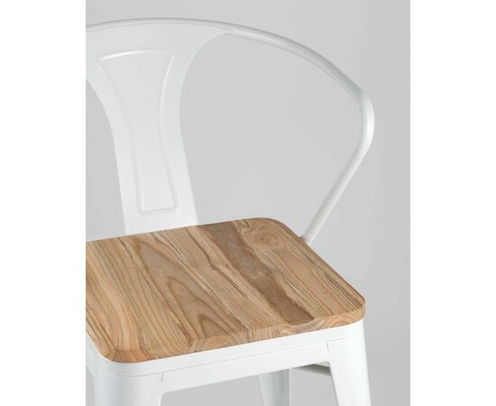 Стул TOLIX ARM WOOD с подлокотниками белый, изображение 9 | Интернет магазин мебели и декора LifeDekor