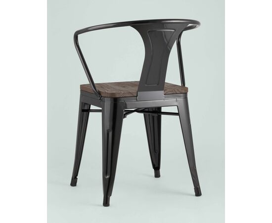 Стул TOLIX ARM WOOD с подлокотниками черный, изображение 18 | Интернет магазин мебели и декора LifeDekor