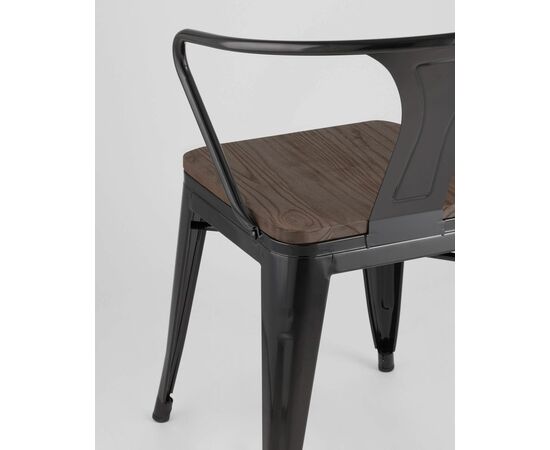 Стул TOLIX ARM WOOD с подлокотниками черный, изображение 19 | Интернет магазин мебели и декора LifeDekor