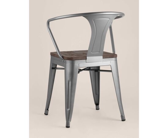 Стул TOLIX ARM WOOD с подлокотниками серебристый, изображение 18 | Интернет магазин мебели и декора LifeDekor