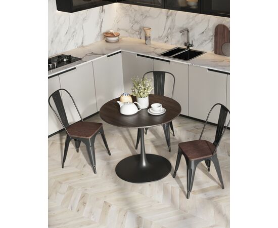 Стул TOLIX WOOD черный глянцевый, изображение 4 | Интернет магазин мебели и декора LifeDekor