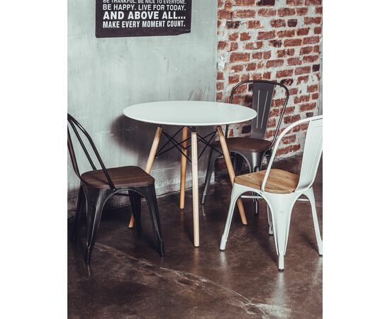 Стул TOLIX WOOD белый глянцевый, изображение 3 | Интернет магазин мебели и декора LifeDekor