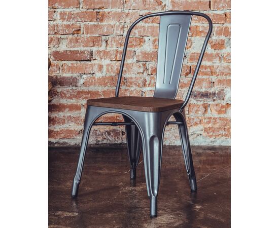 Стул TOLIX WOOD серебристый матовый, изображение 4 | Интернет магазин мебели и декора LifeDekor