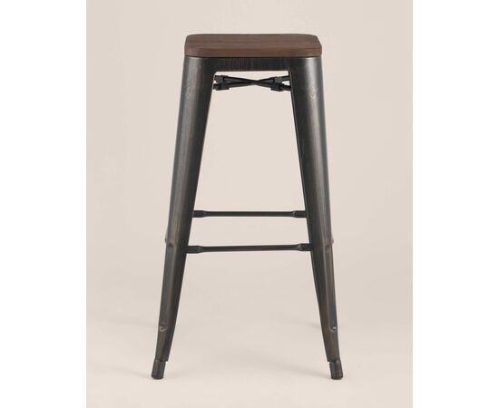 Стул барный TOLIX WOOD черный патина золото, изображение 4 | Интернет магазин мебели и декора LifeDekor