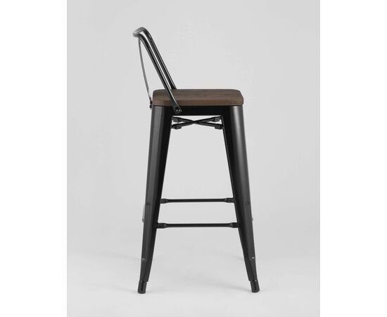 Стул полубарный TOLIX WOOD со спинкой черный глянцевый, изображение 5 | Интернет магазин мебели и декора LifeDekor