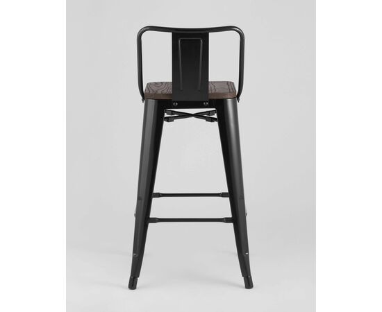 Стул полубарный TOLIX WOOD со спинкой черный глянцевый, изображение 6 | Интернет магазин мебели и декора LifeDekor