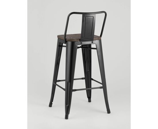 Стул полубарный TOLIX WOOD со спинкой черный глянцевый, изображение 7 | Интернет магазин мебели и декора LifeDekor