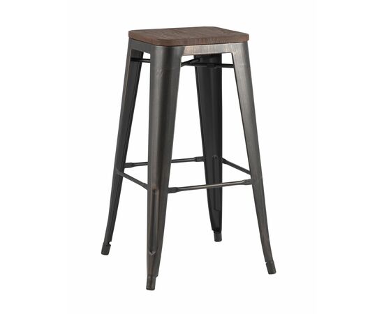 Стул барный TOLIX WOOD черный патина золото | Интернет магазин мебели и декора LifeDekor