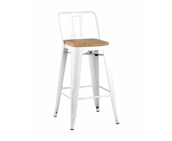 Стул полубарный TOLIX WOOD со спинкой белый глянцевый | Интернет магазин мебели и декора LifeDekor