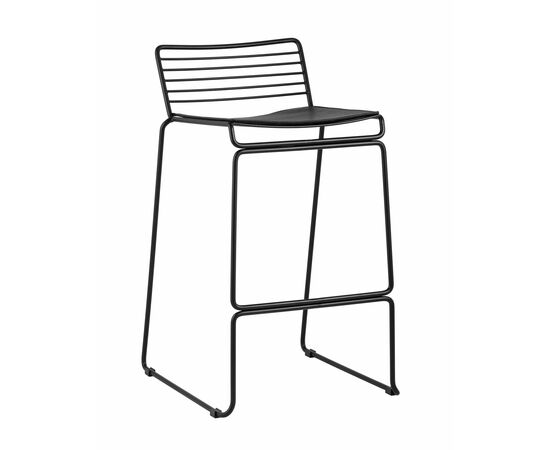 Стул полубарный Danny черный с черной подушкой | Интернет магазин мебели и декора LifeDekor