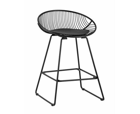 Стул полубарный UFO черный с черной подушкой | Интернет магазин мебели и декора LifeDekor