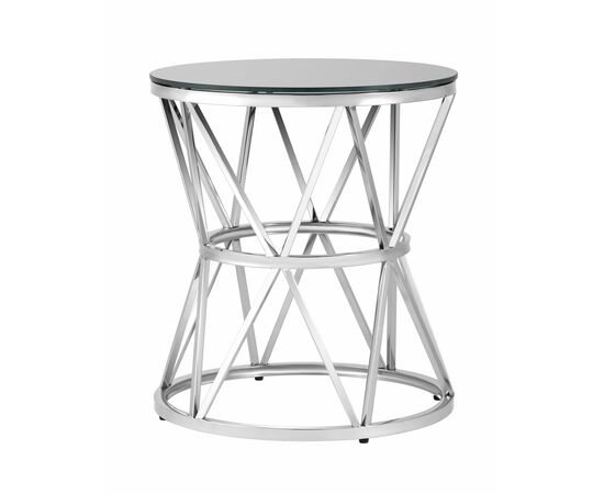 Журнальный стол 50*50 ВИВА серебро стекло черное | Интернет магазин мебели и декора LifeDekor