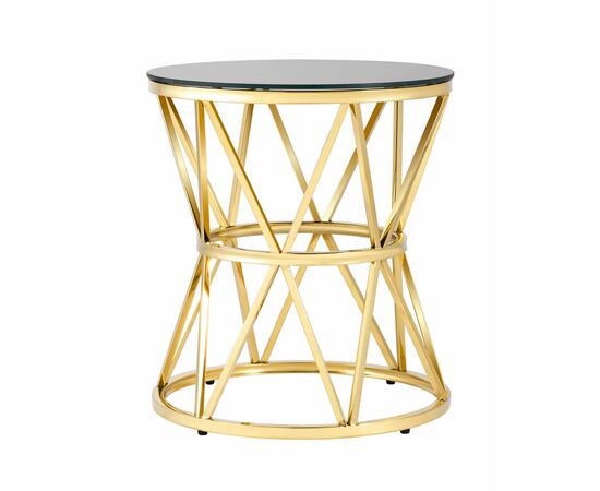 Журнальный стол 50*50 ВИВА золото стекло черное | Интернет магазин мебели и декора LifeDekor