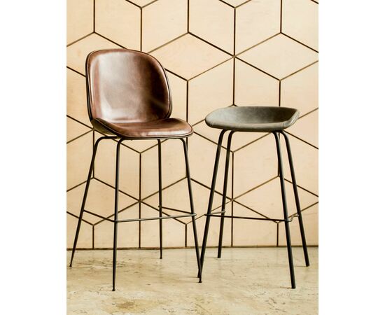 Стул барный Beetle PU со спинкой коричневый, изображение 4 | Интернет магазин мебели и декора LifeDekor