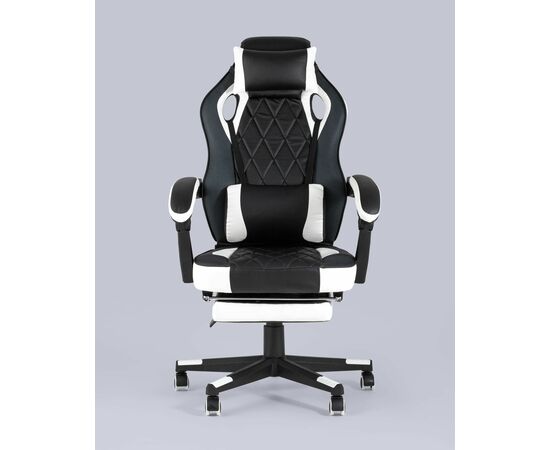 Кресло игровое TopChairs Virage черно-белое, изображение 5 | Интернет магазин мебели и декора LifeDekor