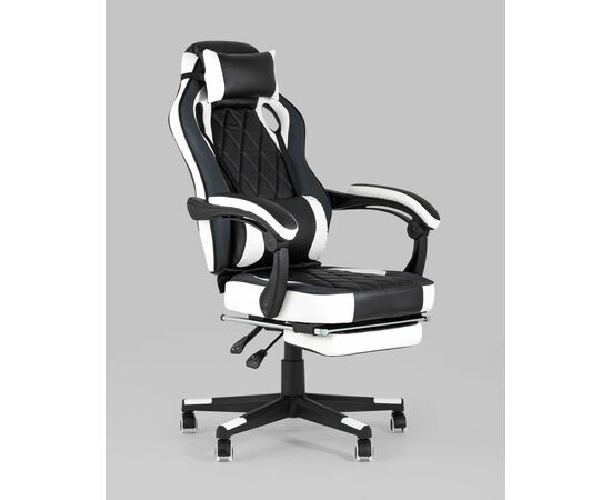 Кресло игровое TopChairs Virage черно-белое, изображение 2 | Интернет магазин мебели и декора LifeDekor