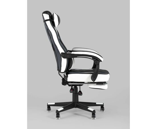 Кресло игровое TopChairs Virage черно-белое, изображение 6 | Интернет магазин мебели и декора LifeDekor