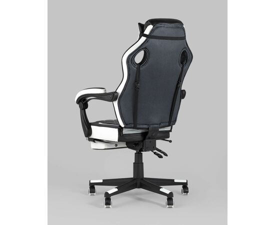 Кресло игровое TopChairs Virage черно-белое, изображение 8 | Интернет магазин мебели и декора LifeDekor