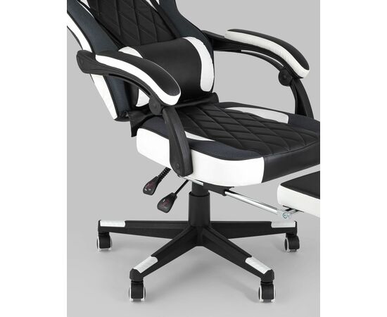 Кресло игровое TopChairs Virage черно-белое, изображение 10 | Интернет магазин мебели и декора LifeDekor