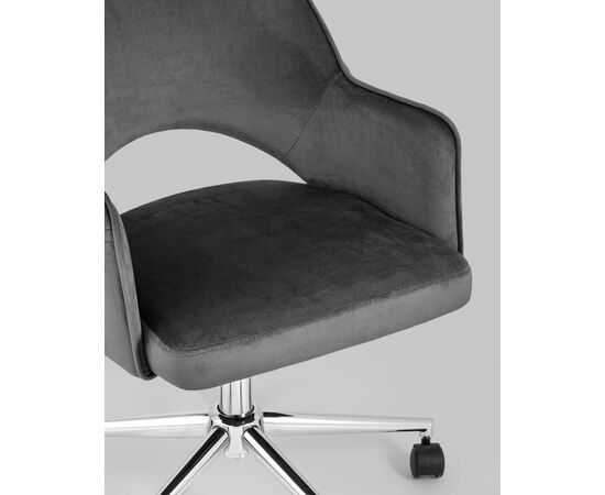 Кресло компьютерное Кларк велюр серый, изображение 10 | Интернет магазин мебели и декора LifeDekor