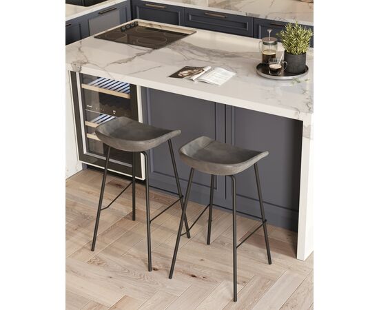 Стул барный Beetle Lite PU серый, изображение 3 | Интернет магазин мебели и декора LifeDekor