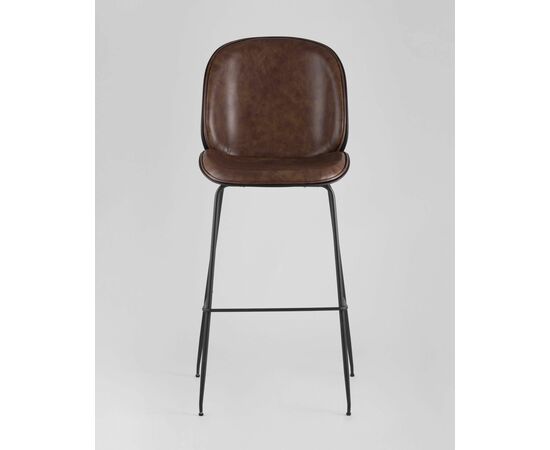 Стул барный Beetle PU со спинкой коричневый, изображение 5 | Интернет магазин мебели и декора LifeDekor