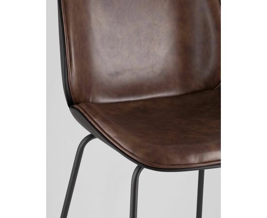 Стул барный Beetle PU со спинкой коричневый, изображение 10 | Интернет магазин мебели и декора LifeDekor